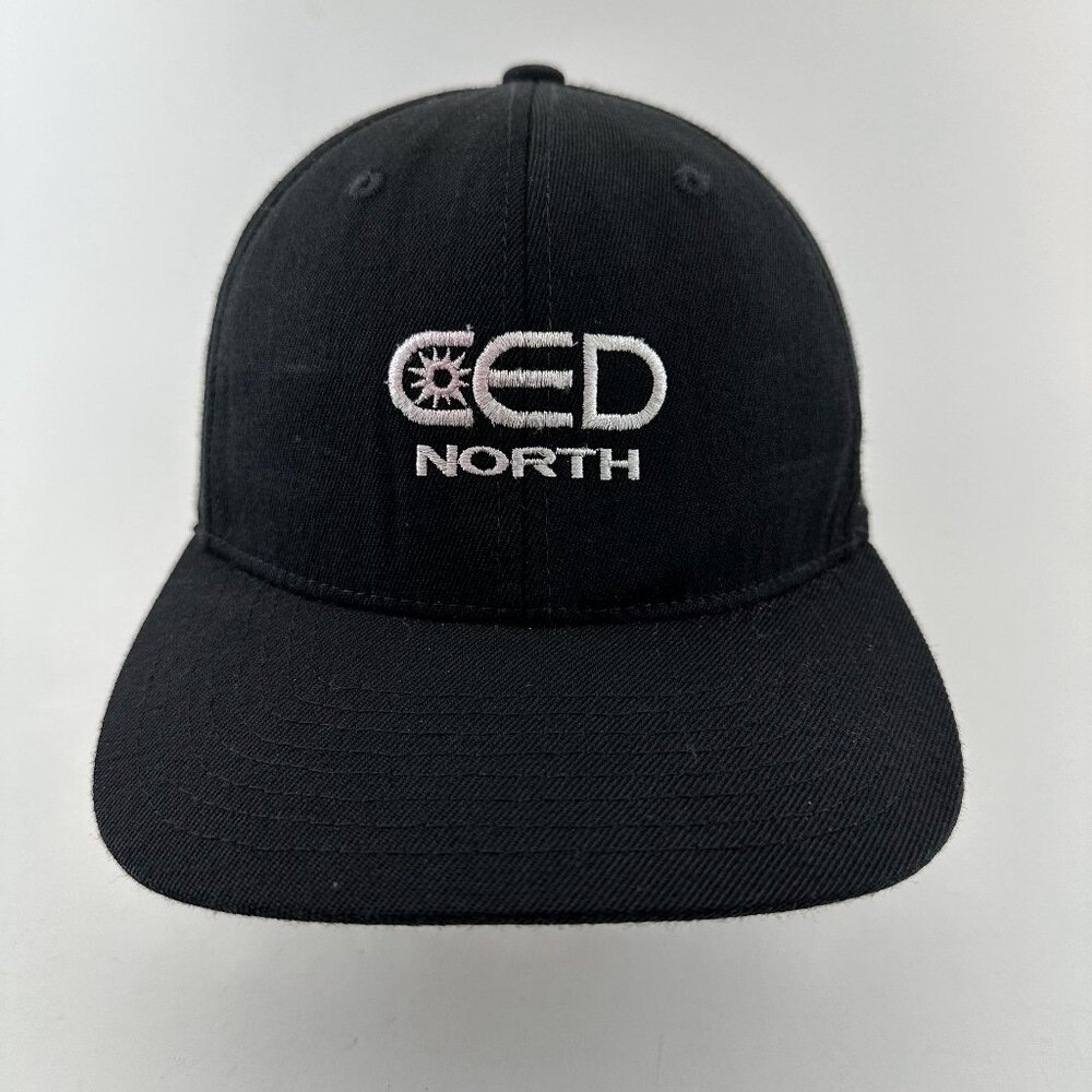 CED North Baseball Cap Flexfit Yupoong Fitted Hat Wool Blend Black Size S - M